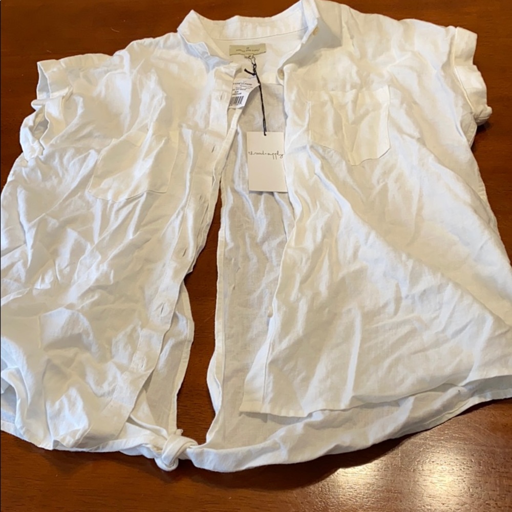 White button up Tee